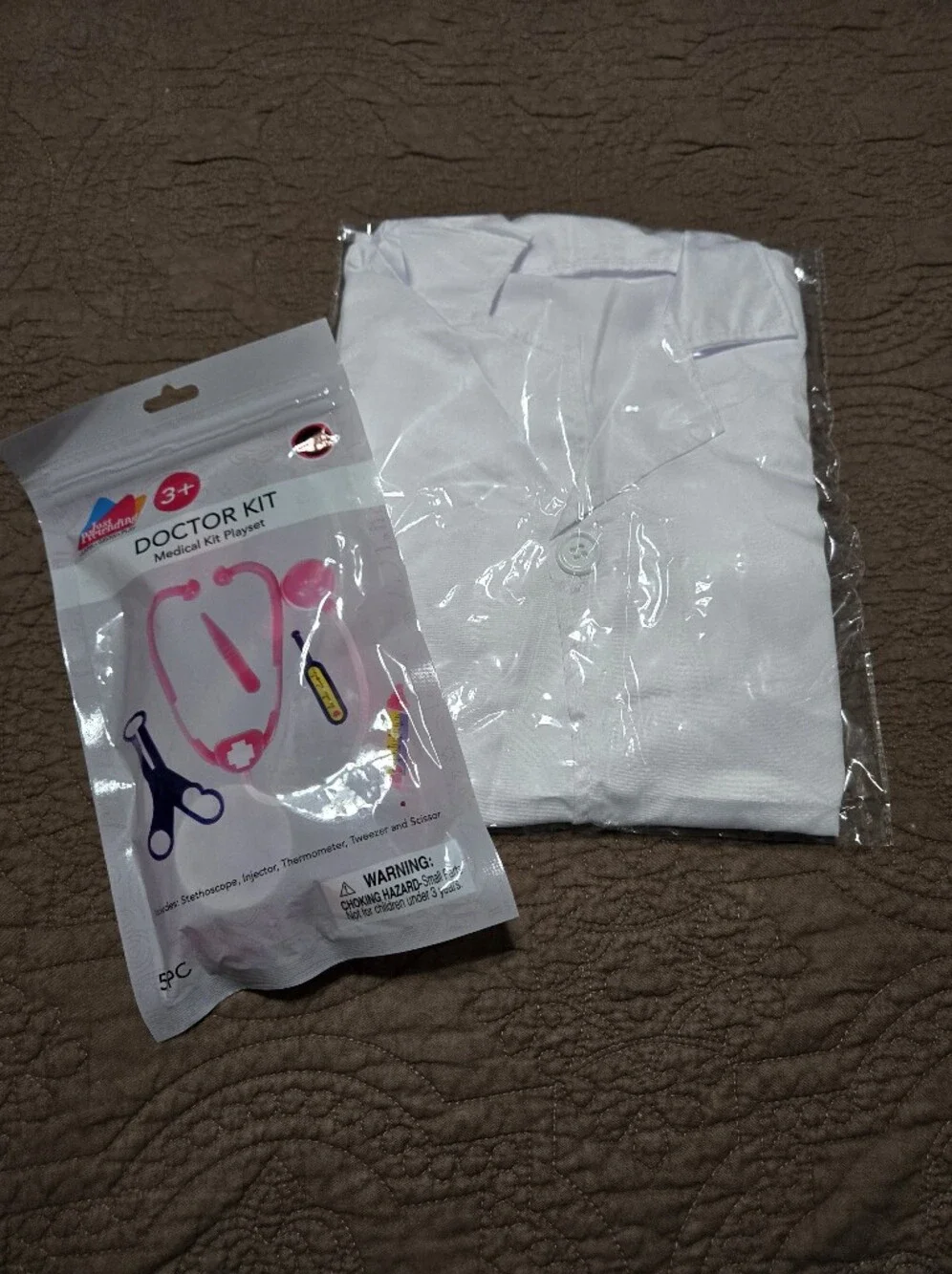 Doctor Kids Halloween Costume with Pink Medical Kit Playset Size M